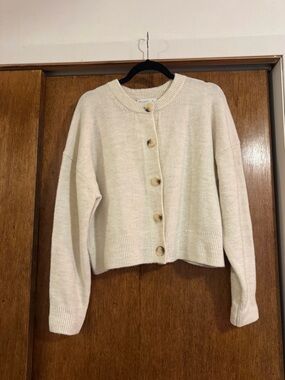 Primark Cream Button-Up Cropped Cardigan